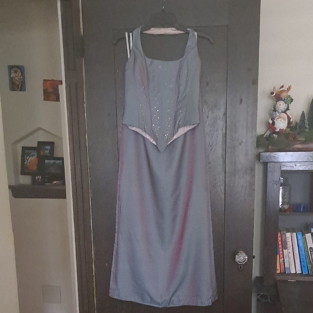Elegant Gray and Pink Dress